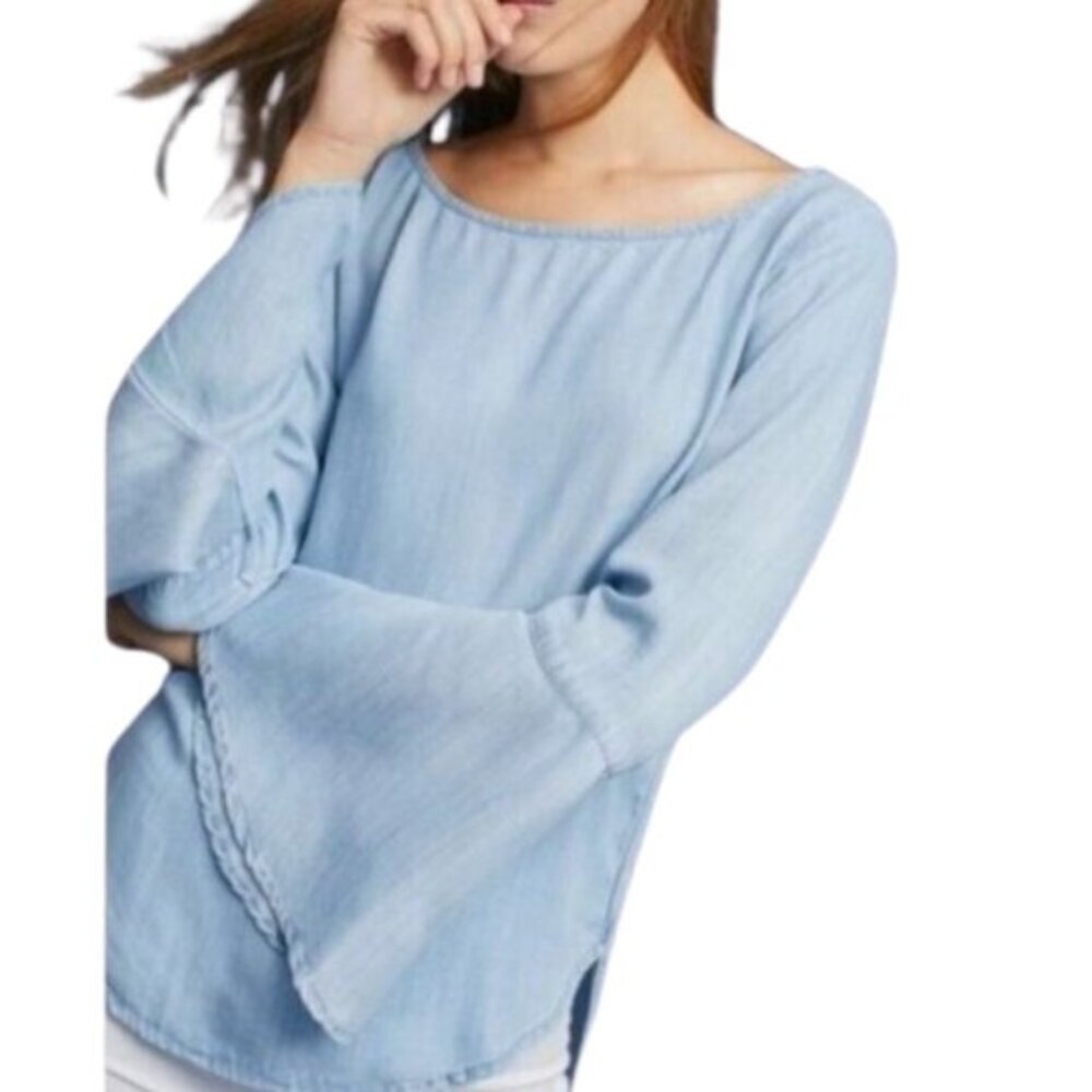 Cloth and Stone Chambray Bell Sleeve Top - XS